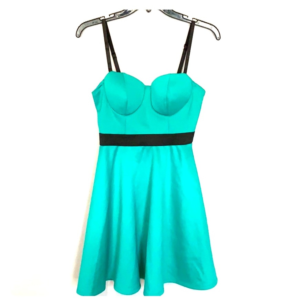 Green and black dress